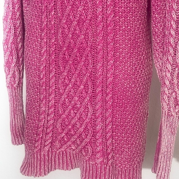 Free people sweater dress pink cable knit long sleeve pullover tunic size xs - Picture 4 of 8